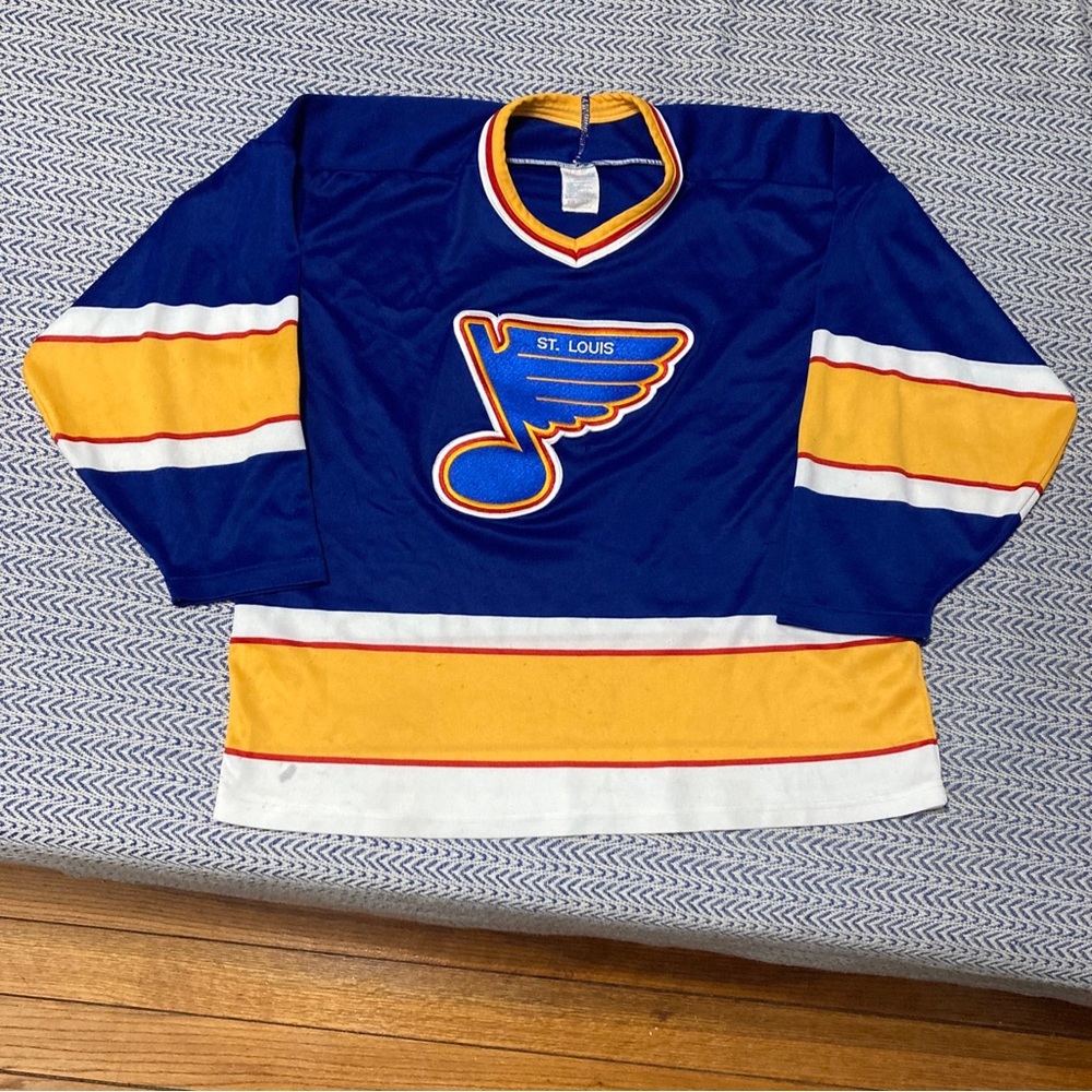 Rare Vintage 1980s ST LOUIS BLUES CCM NHL Hockey Jersey Mens Large Sewn Stitched